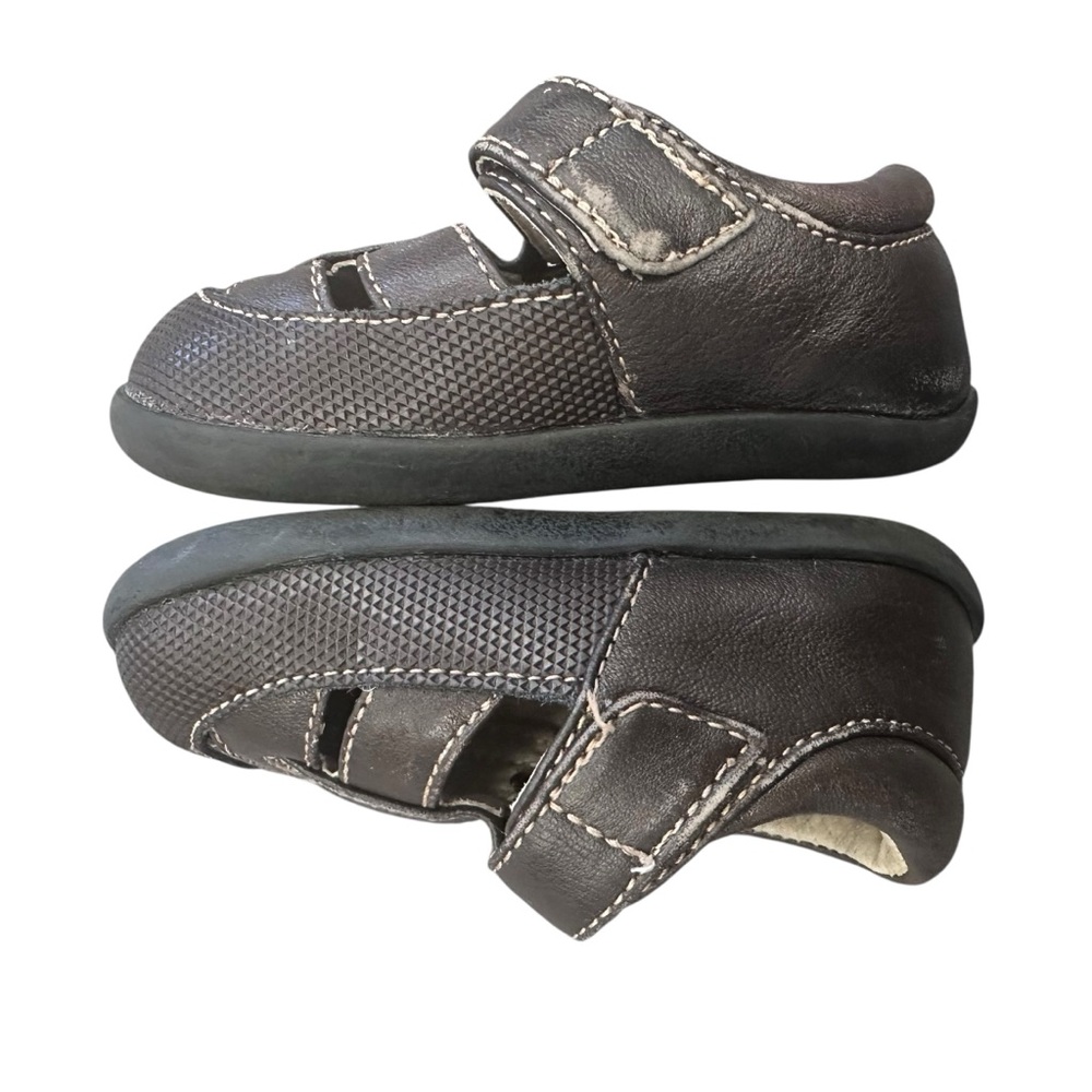 See Kai Run Patrick II Adjust Brown Leather Fisherman Sandals Toddler Size 3.5 - Picture 3 of 6